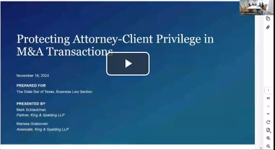 Protecting Attorney-Client Privilege in M&A Transactions